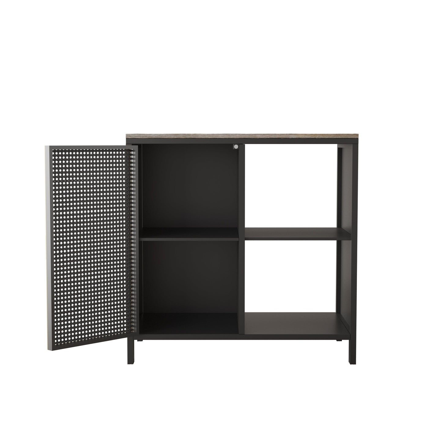 Modern 31.69” Sideboard Cabinet in Dark Gray & Gold