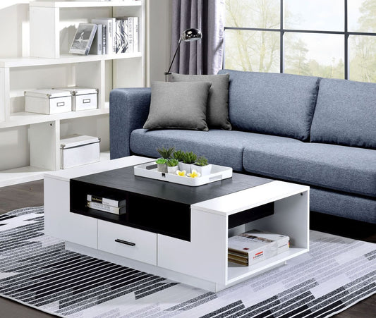 ACME Armour Coffee Table, White & Black 83135