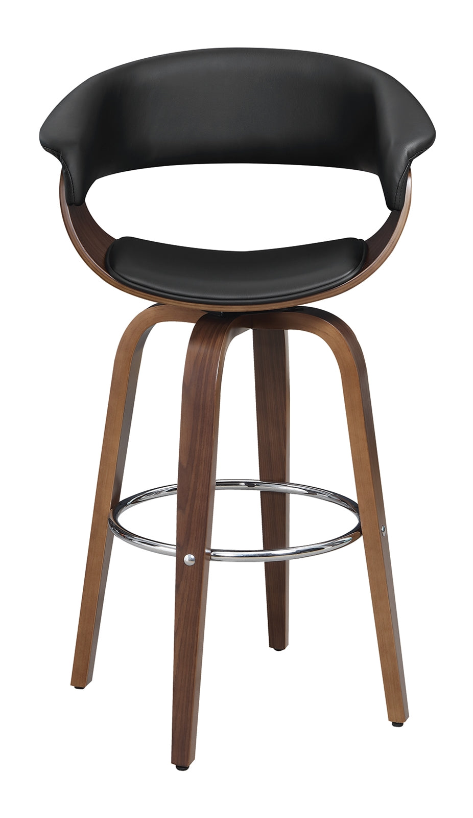 Bonnie Mid Century Modern Black & Walnut Bar Stool