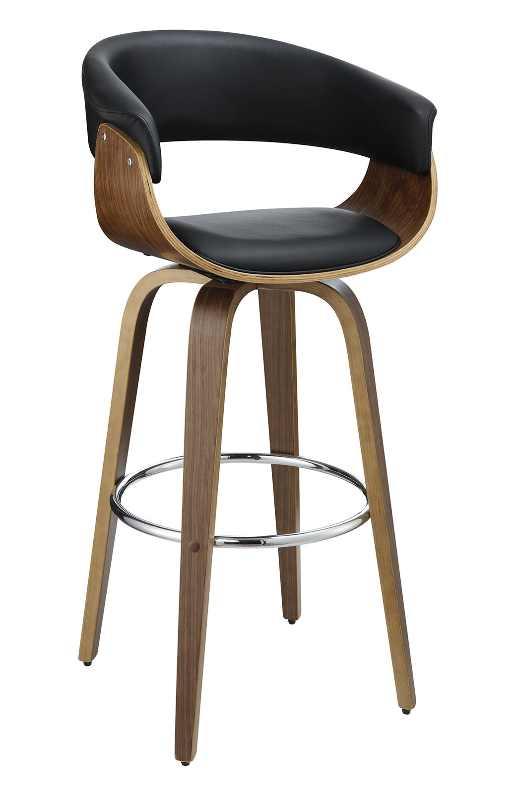 Bonnie Mid Century Modern Black & Walnut Bar Stool