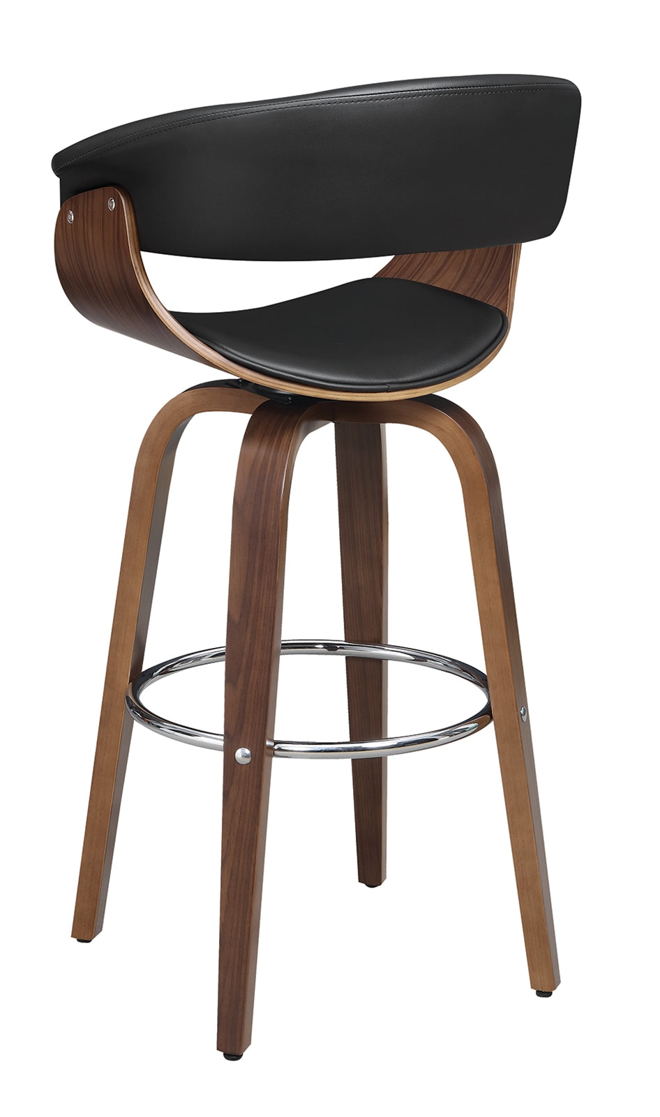 Bonnie Mid Century Modern Black & Walnut Bar Stool