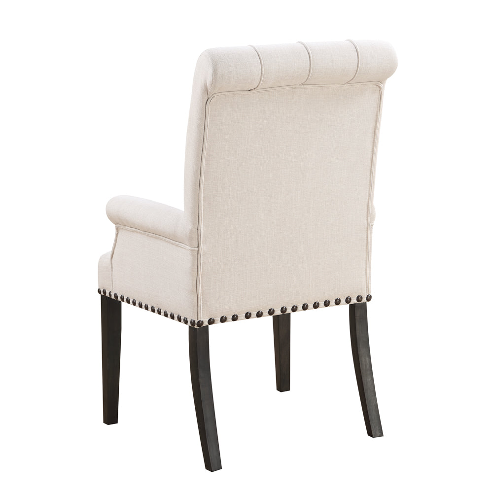 Phelps Upholstered Arm Chair Beige and Smokey Black