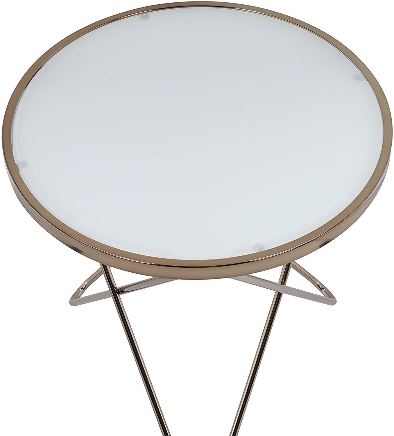 ACME Valora Coffee Table in Champagne & Frosted Glass 81825