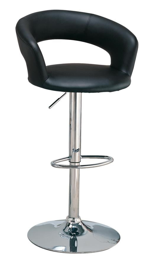 29 " Adjustable Height Bar Stool Black And Chrome