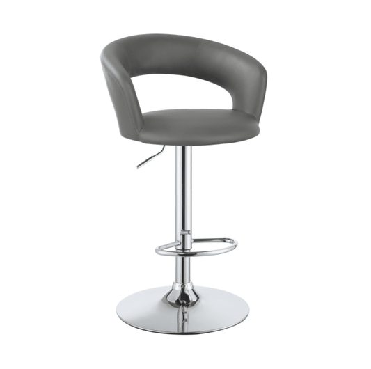 29" Adjustable Height Bar Stool Grey And Chrome 1 Stool +G893