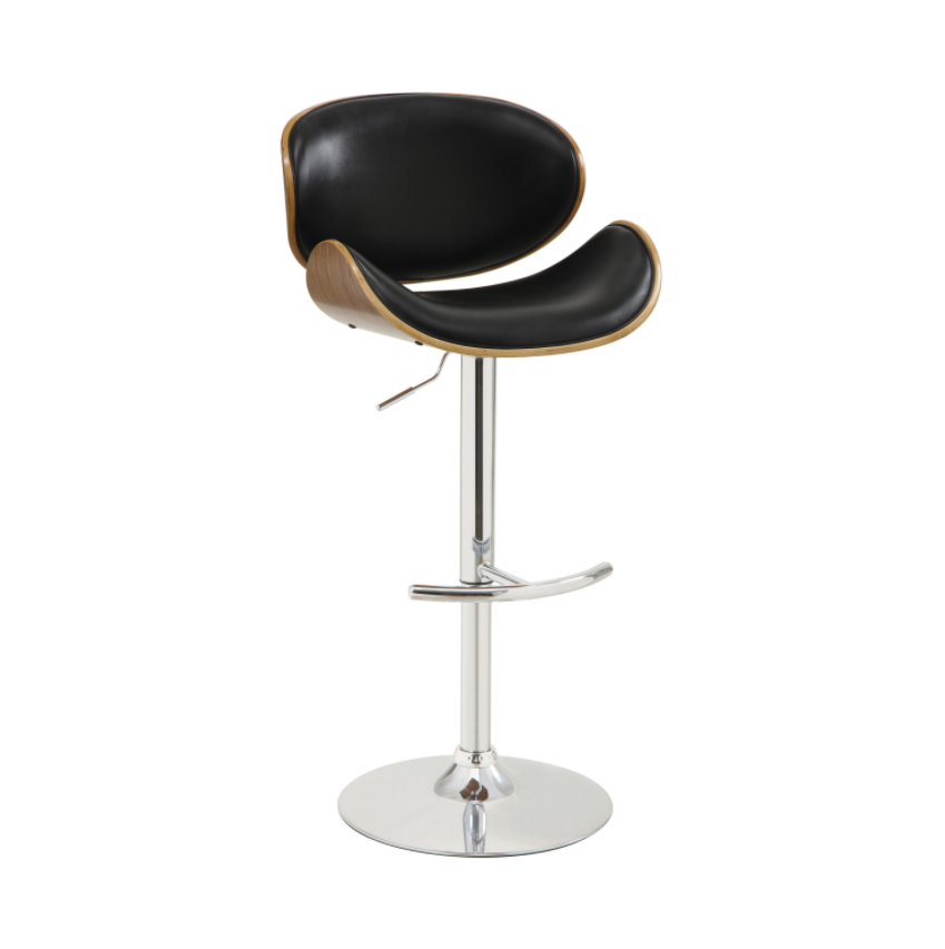 Adjustable Bar Stool Black And Chrome