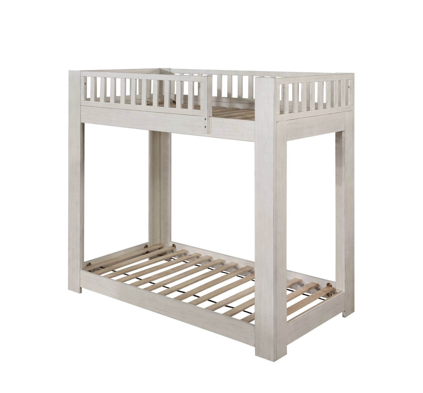 ACME Cedro T/T Bunk Bed in Weathered White Finish BD00612