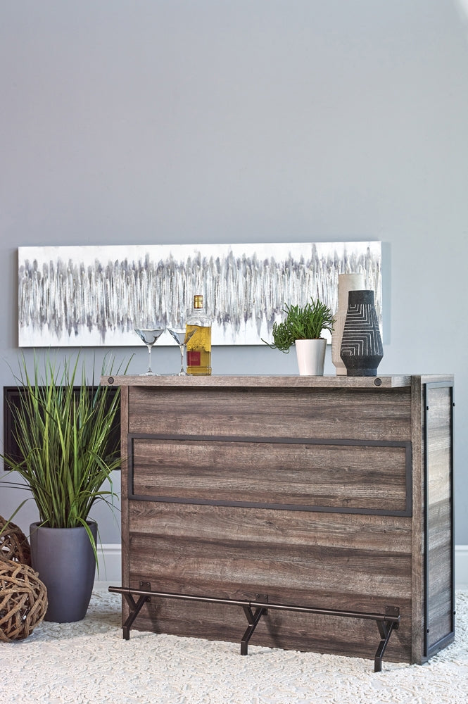 5-Shelf Bar Unit in Aged Oak