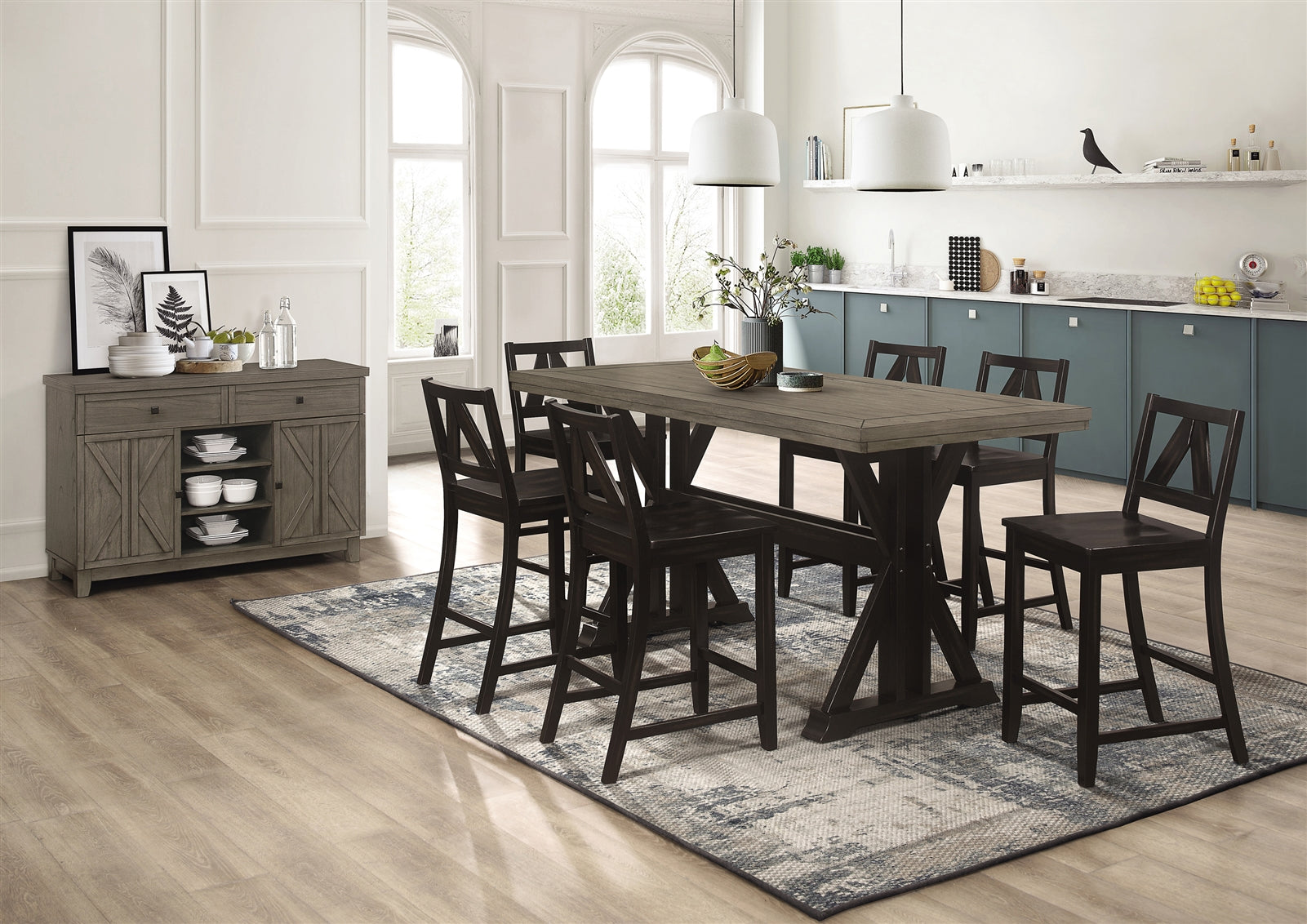 Bairn Modern Farmhouse Counter Height Dining Set