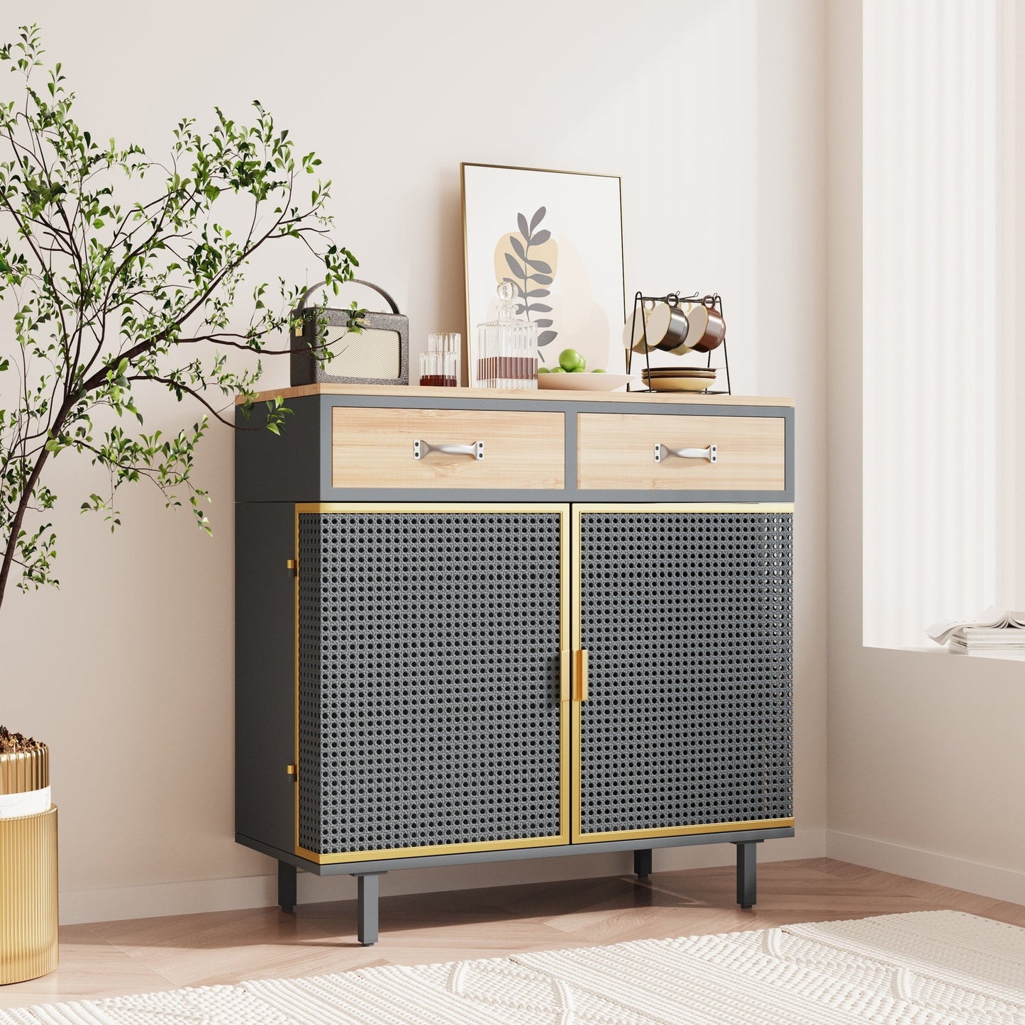 31.5" Modern Sideboard in Carbonized Bamboo