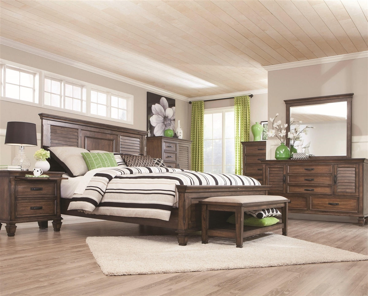 Franco Modern Rustic Solid Wood King Bed