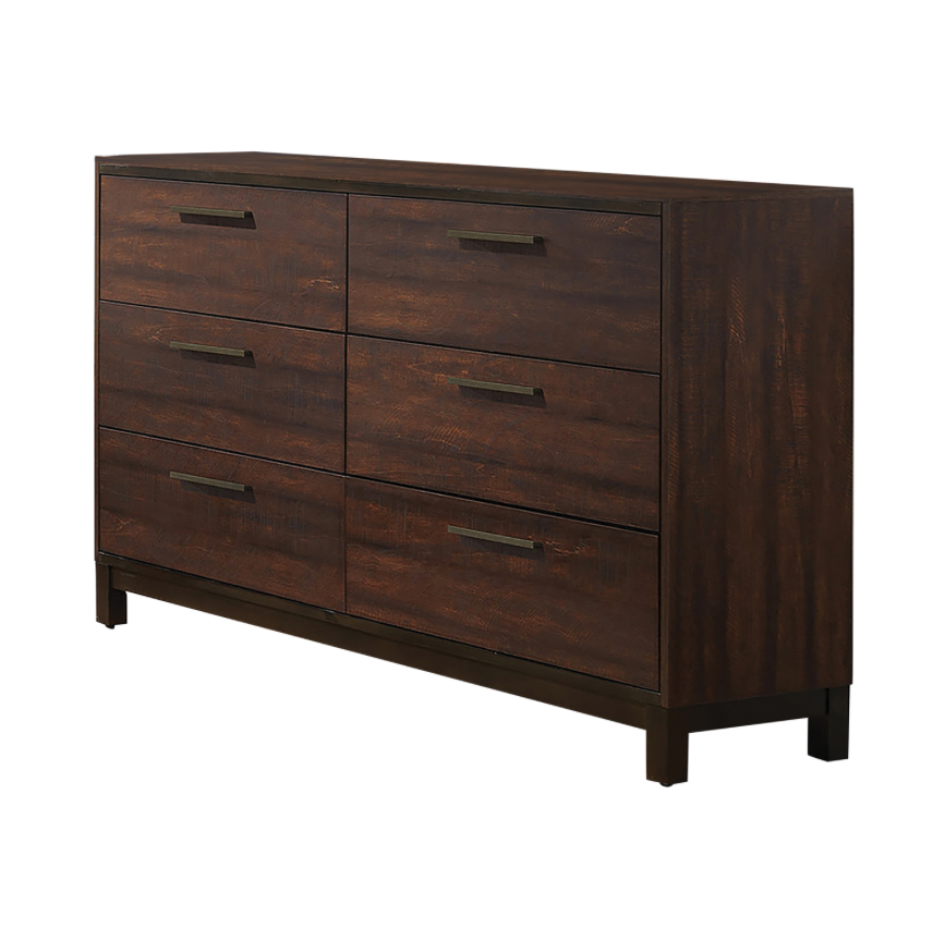 Adley Collection Rustic Tobacco Finish 6 Drawer Dresser