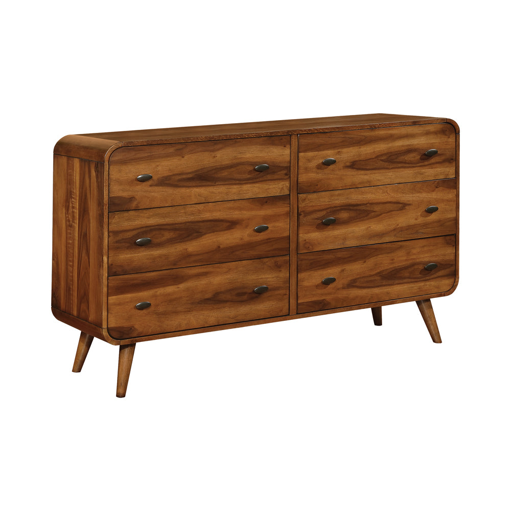 Robyn Dark Walnut Finish 6 Drawer Dresser