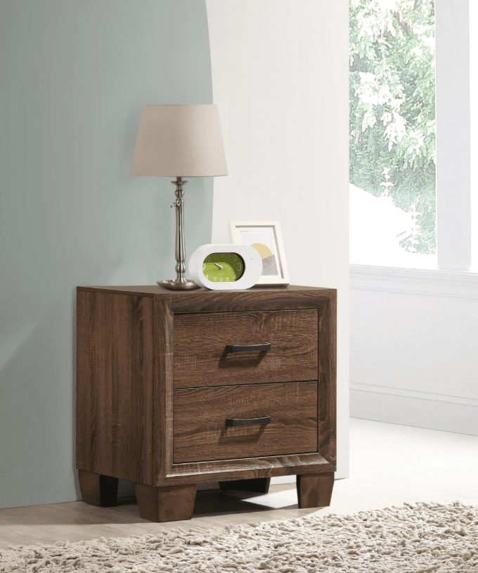 Brandon 2-Drawer Nightstand Medium Warm Brown