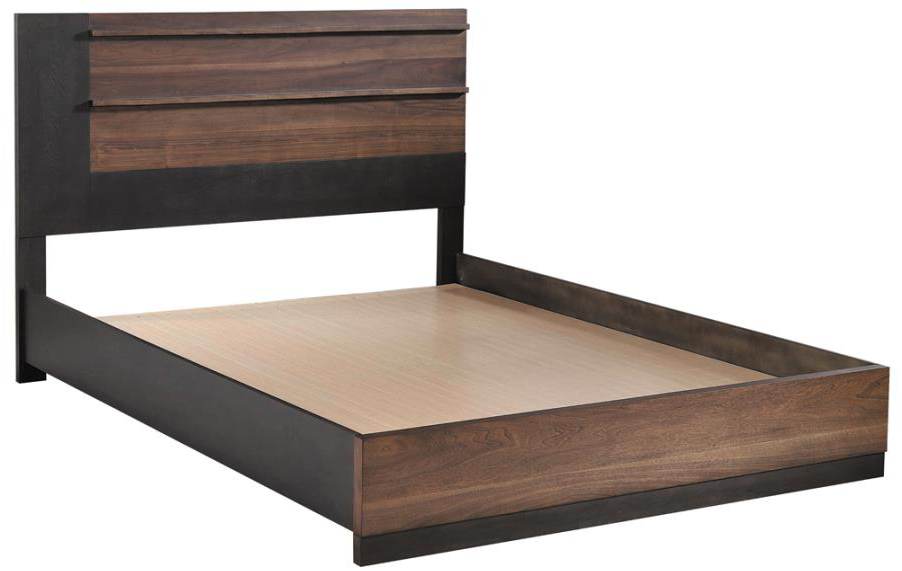 Azalia King Rectangular Bed Black and Walnut