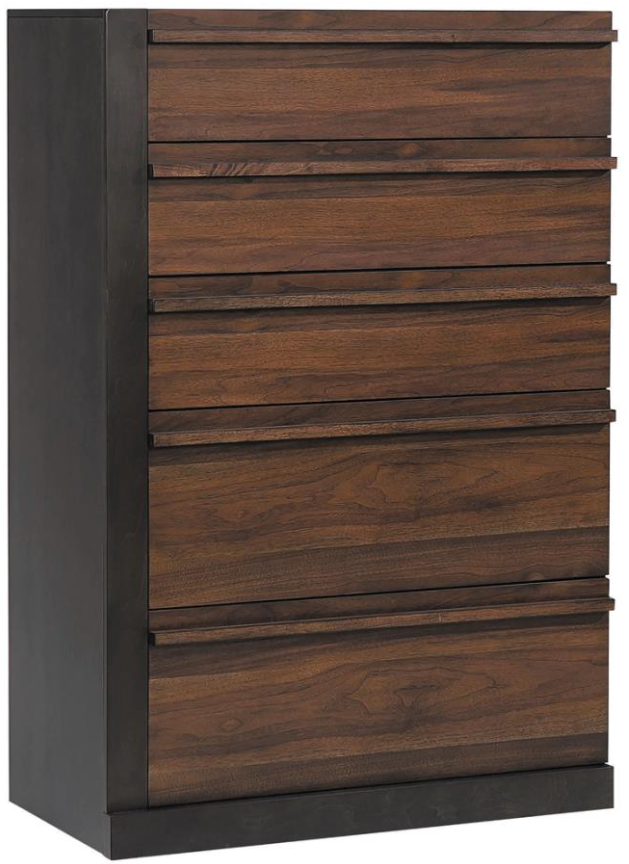 Azalia 5-drawer Chest Black and Walnut