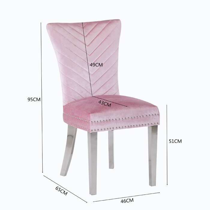 Pink dining chairs with best sale silver legs