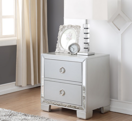 ACME Voeville II Nightstand in Platinum 24843