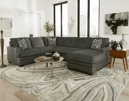 Delta Stallion Charcoal Sectional Sofa with Reversible Chaise