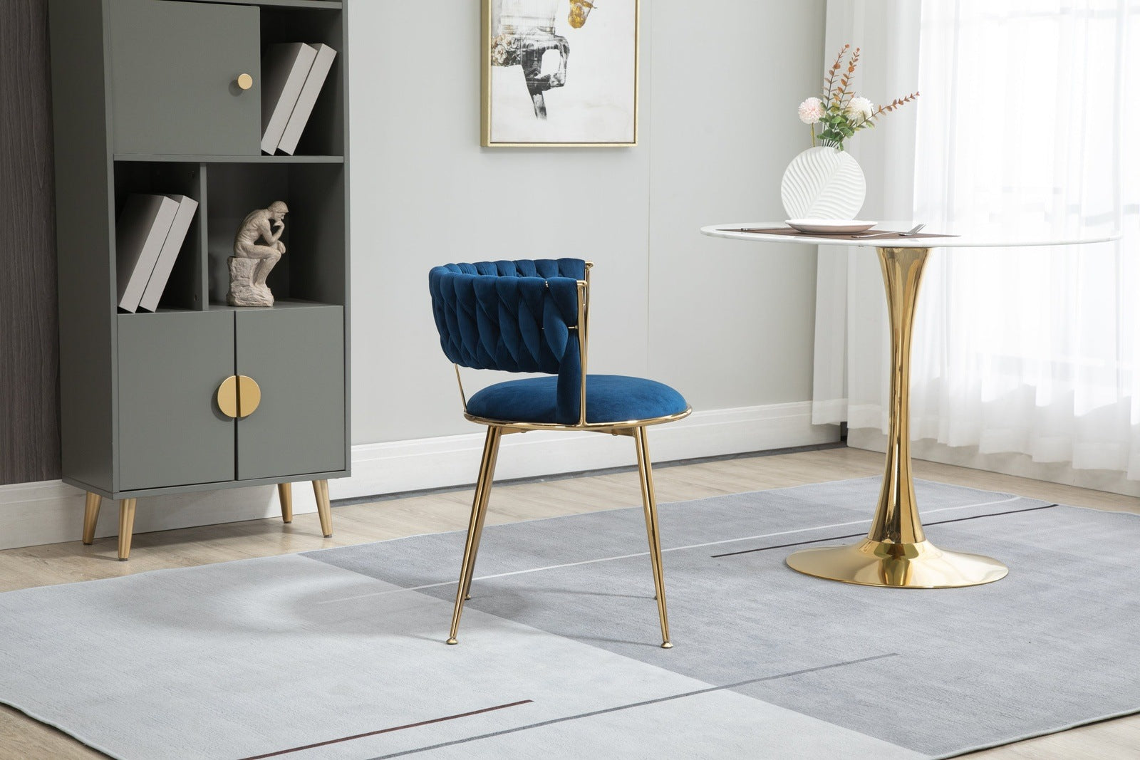 Coolmore Contemporary Velvet Dining Chairs with Gold Legs Set of 2