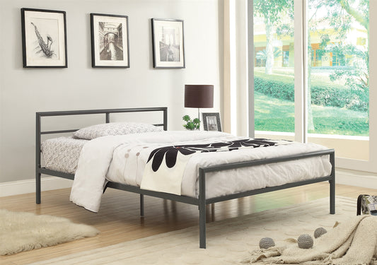 Ross Contemporary Silver Full Platform Bed