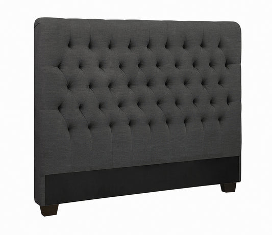 Jillian Charcoal Gray Tufted King Size Bed