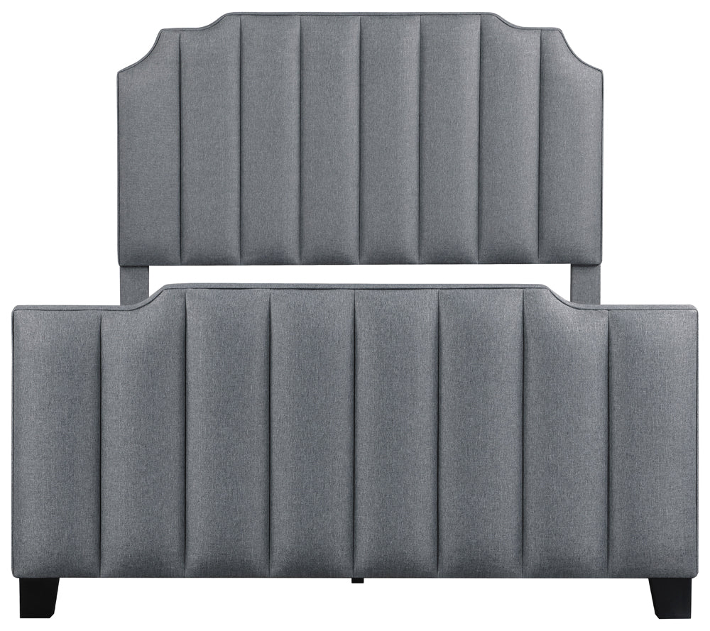 Fiona Light Gray Upholstered Queen Bed