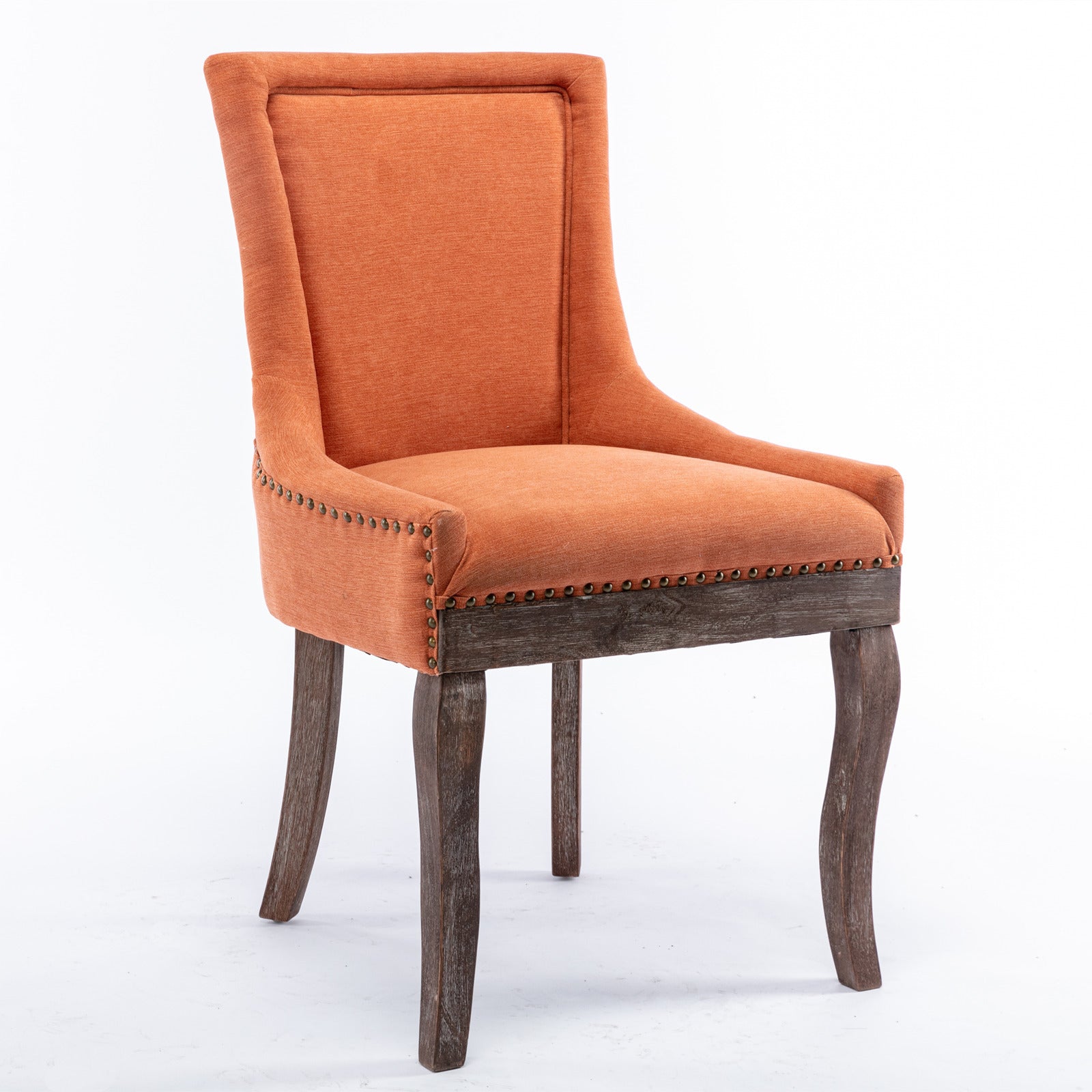 A&A Furniture Transitional Dining Chair in Orange Set of 2