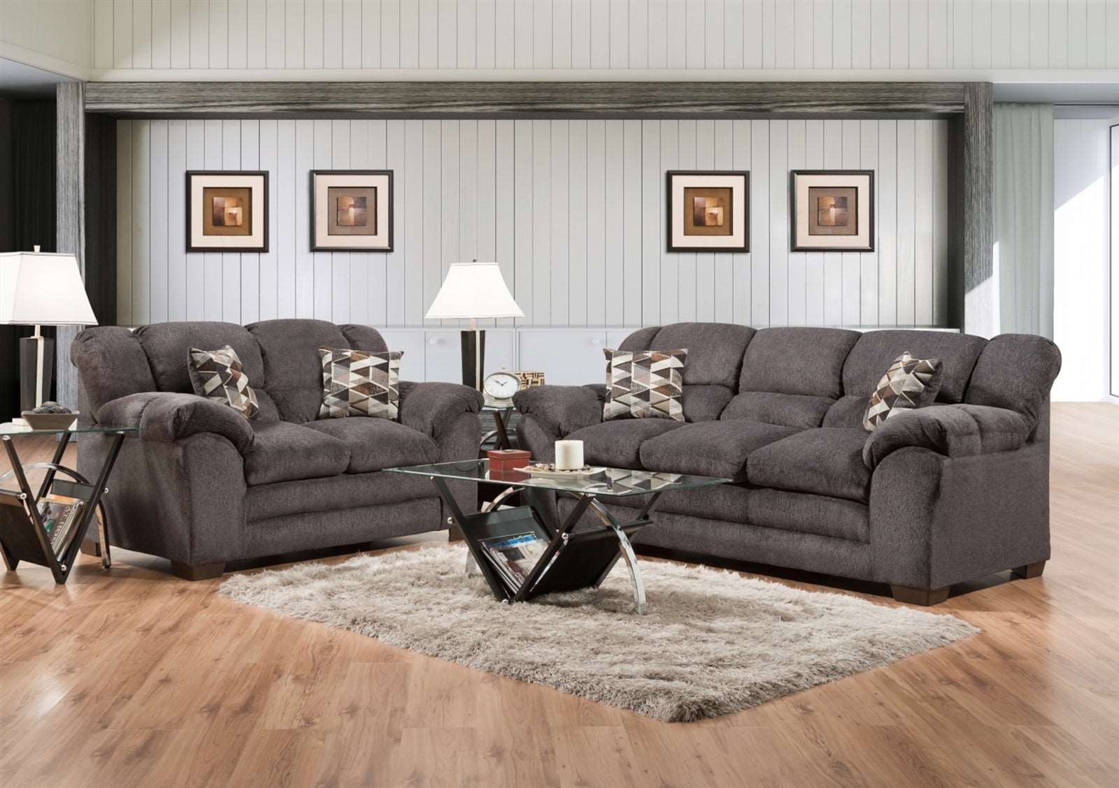 3550 Osaka Charcoal Sofa & Loveseat Set