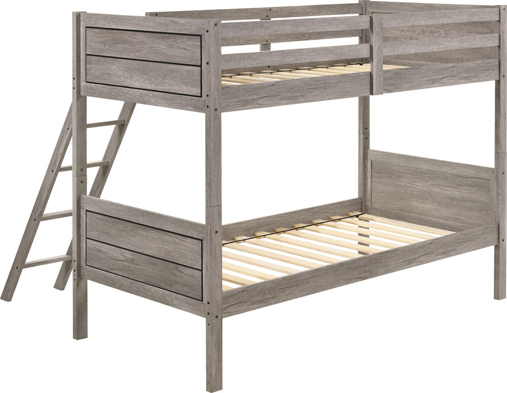 Copy of Flynn Twin over Twin Bunk Bed Weathered Taupe