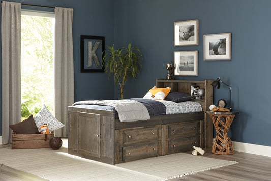 Wrangler Gunsmoke Wash Solid Wood Twin Storage Bed