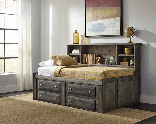 Wrangler Gunsmoke Wash Solid Wood Twin Storage Bed