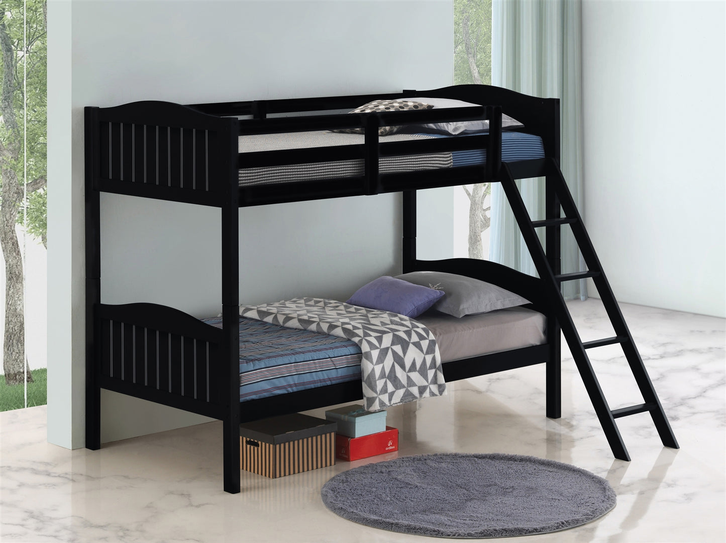 Littleton II Twin over Twin Bunk Bed in Black