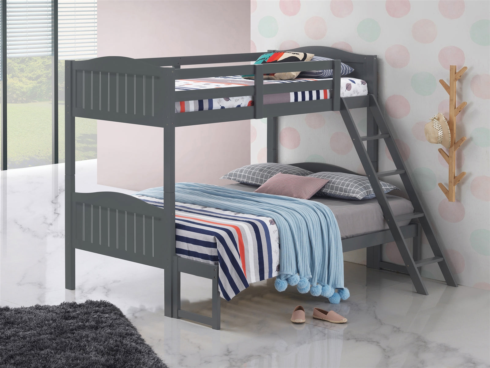 Littleton II Twin over Full Bunk Bed in Gray