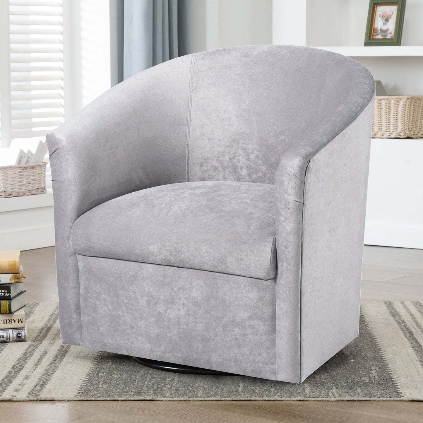 Eden Silver Swivel Chair