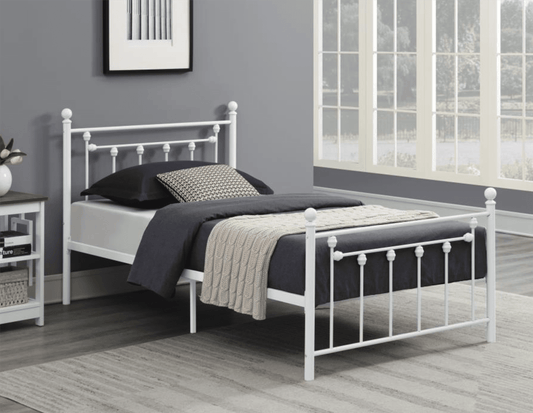 Canon Classic White Metal Platform Bed