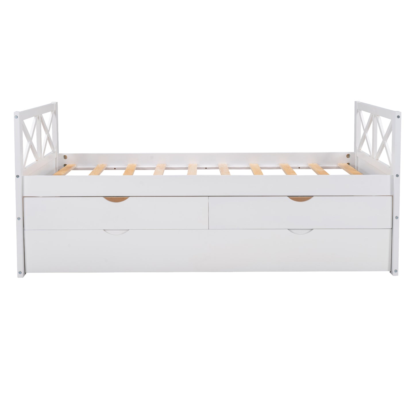 Multi-Functional Daybed with Drawers and Trundle, White