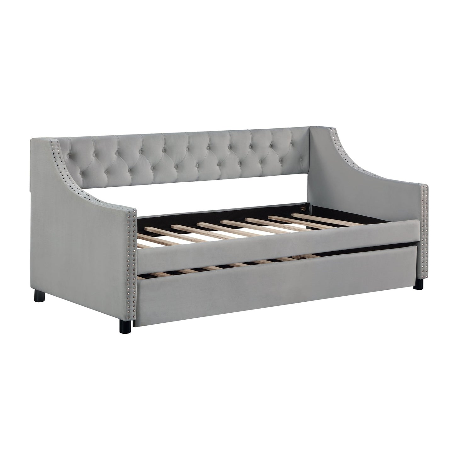 Monica Contemporary Full Size Daybed & Trundle Set - Gray