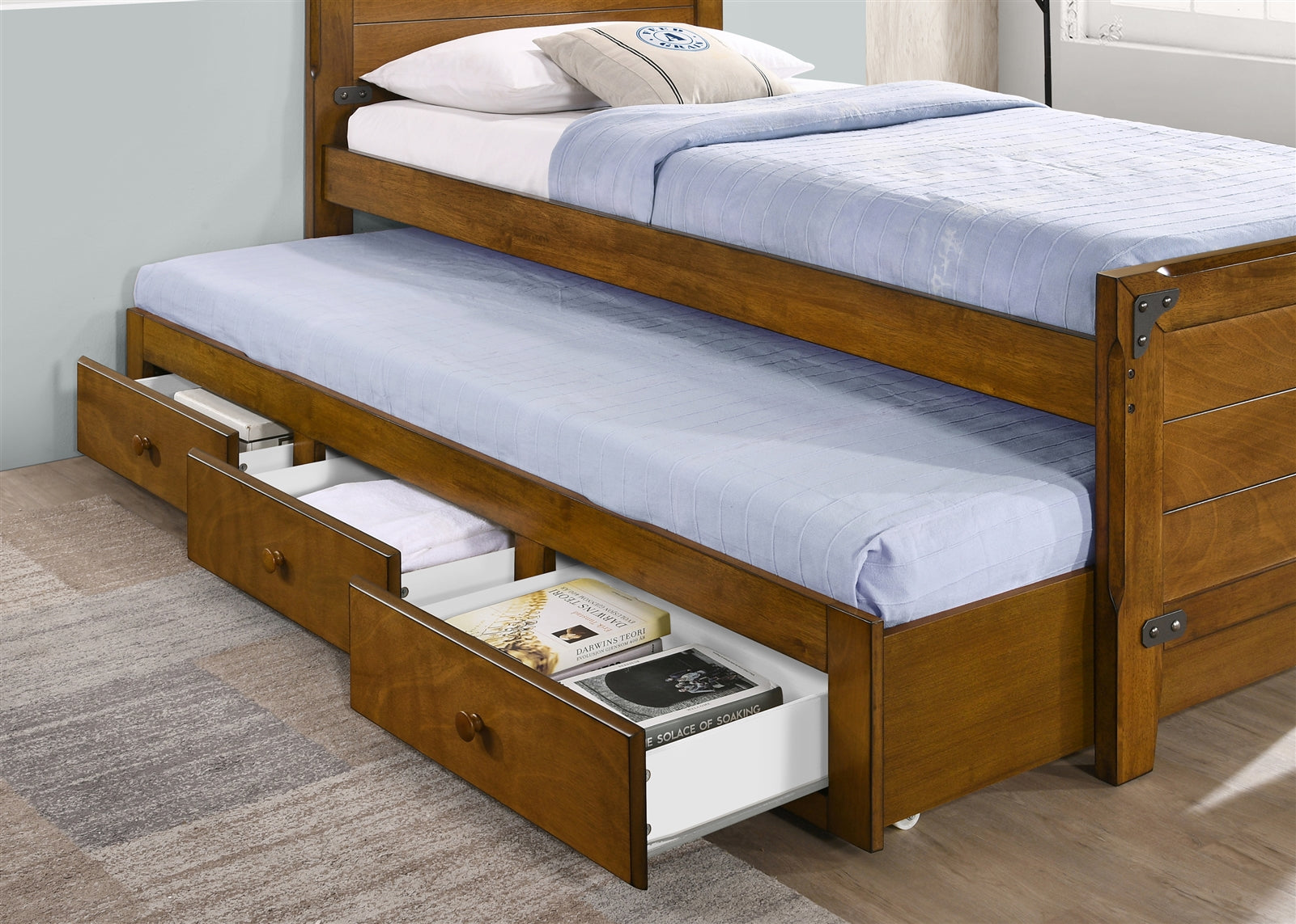 Granger Twin Captains Bed w- Storage Trundle