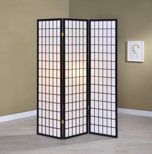 3-Panel Folding Screen Black And White