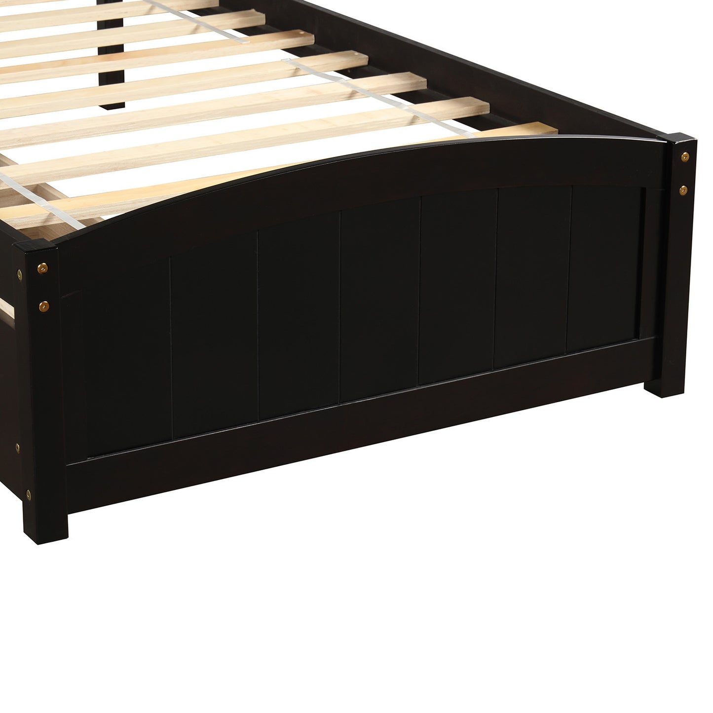 Homey Life Twin size Platform Bed with Two Drawers, Espresso