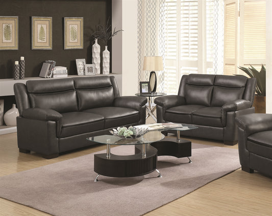 Ventura Modern Gray Leatherette Sofa