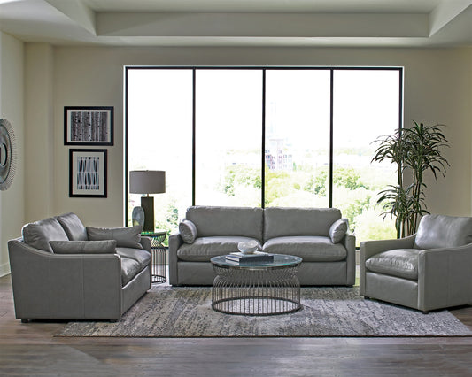 Grayson Transitional Top Grain Leather Sofa & Loveseat Set