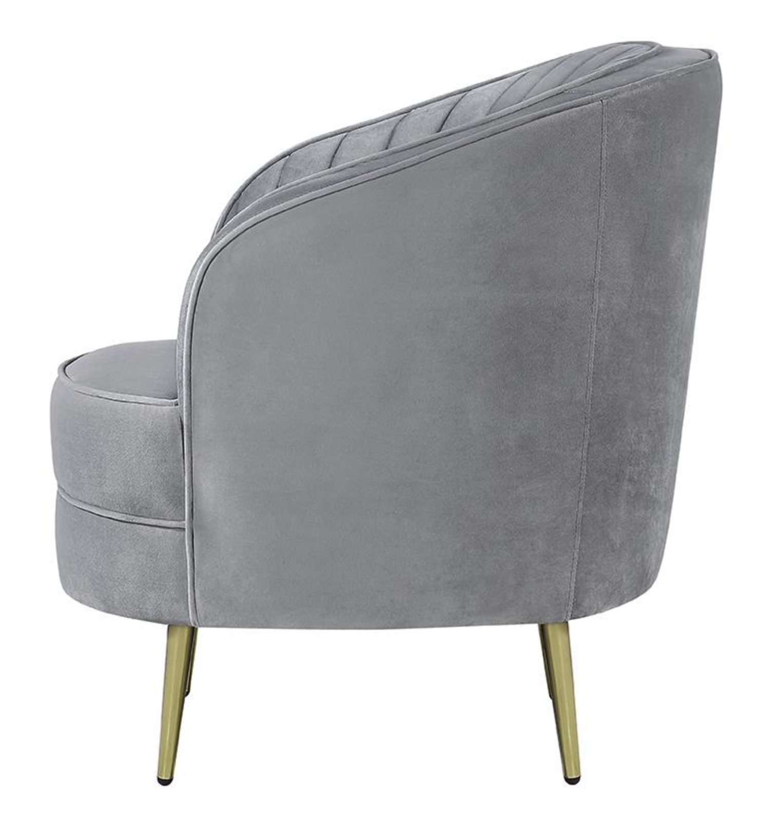 Sophia Modern Glam Chair in Gray Velvet