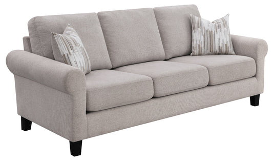 Nadine Classic Rolled Arm Sofa in Beige Chenille - Coaster 509781