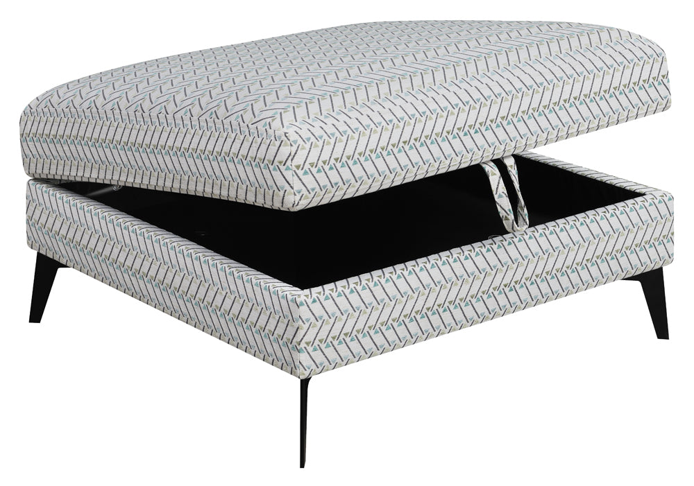 Clint Upholstered Ottoman with Tapered Legs Multi-color