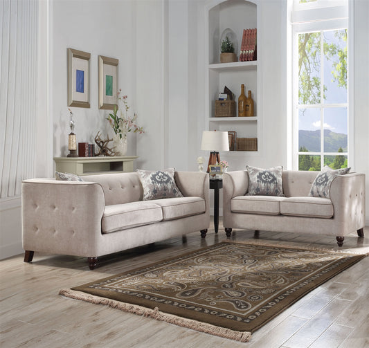 Cyndi Modern Velvet Sofa in Tan - ACME 52055