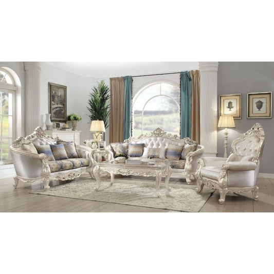 Gorsedd Elegant Antique Champagne Finish Loveseat