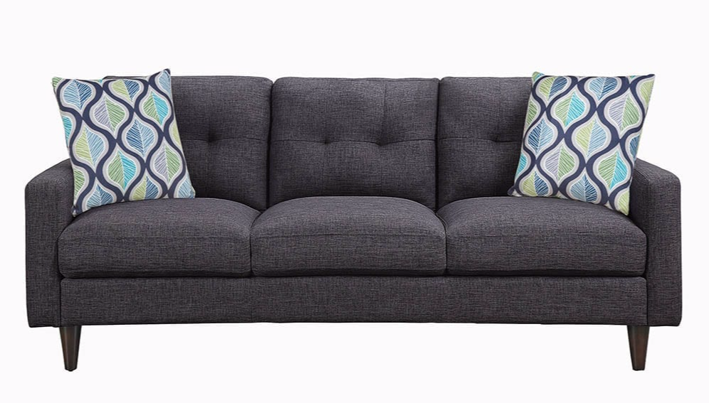 Watson Retro Style Dark Gray Upholstered Sofa