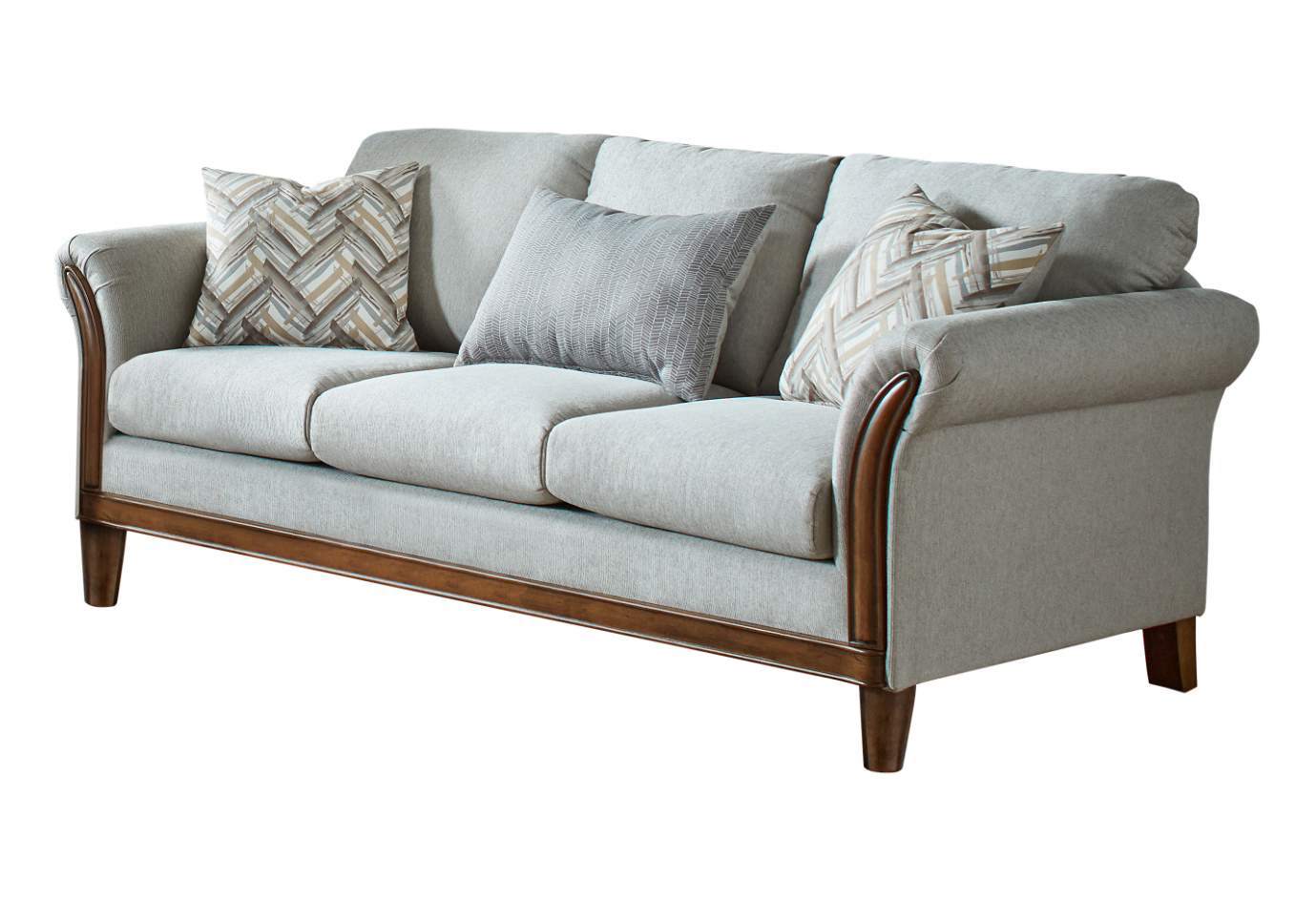 Roxanne Upholstered flared Arm Sofa in Platinum